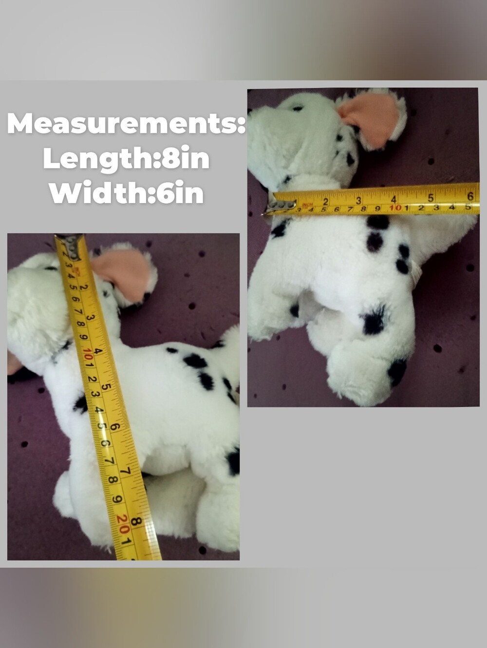 Vintage Mattel 1991 Disney Dalmatian Puppy Dog Stuffed Toy plush white black 8in - Picture 11 of 13